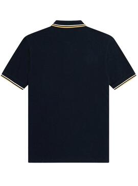 Polo Fred Perry Twin Tipped Marino para Hombre