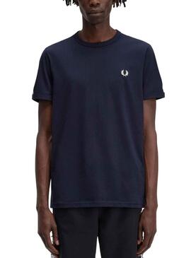 Camiseta Fred Perry Contrast Tape Marino Hombre