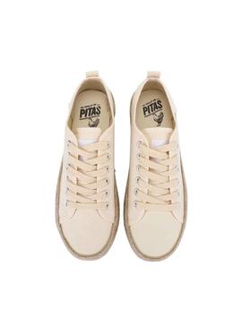 Zapatillas Walkin Pitas Ada Beige para Mujer