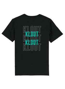 Camiseta Klout Graphic Negro y Azul Turquesa