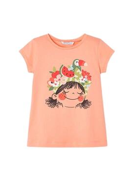 Camiseta Mayoral Serigrafía Coral para Niña