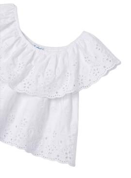 Blusa Mayoral Bordado Punto Blanco para Niña