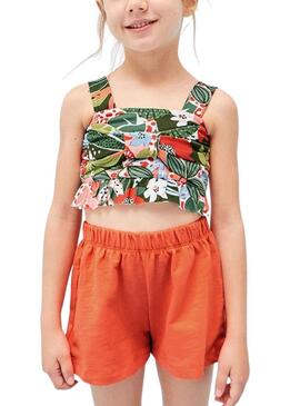 Conjunto Mayoral Estampado Naranja para Niña