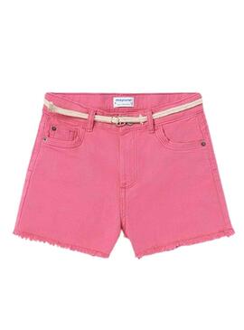 Short Mayoral Sarga Basic Rosa para Niña