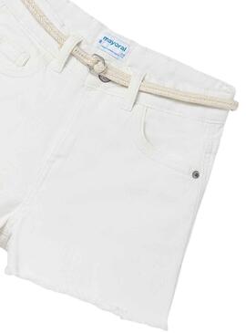 Short Mayoral Sarga Basic Blanco para Niña