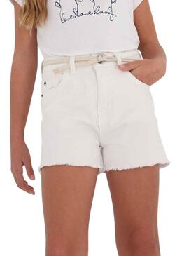 Short Mayoral Sarga Basic Blanco para Niña