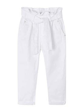 Pantalón Mayoral Slouchy Blanco para Niña