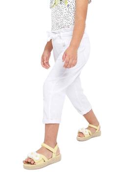 Pantalón Mayoral Slouchy Blanco para Niña