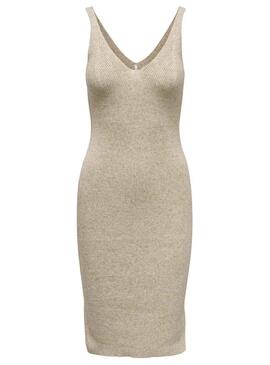 Vestido Only Lina De Punto Beige Para Mujer