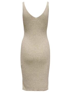 Vestido Only Lina De Punto Beige Para Mujer