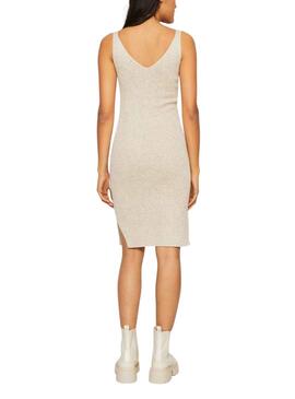 Vestido Only Lina De Punto Beige Para Mujer