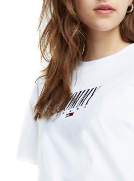 Camiseta Tommy Jeans Embroidery Blanco Mujer