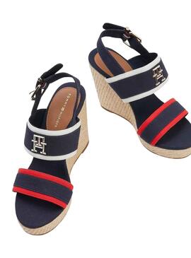 Sandalias Tommy Hilfiger Contrast Marino Mujer