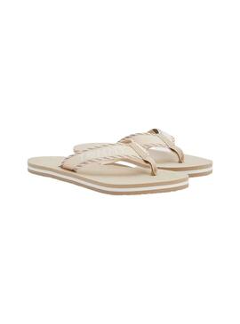 Chanclas Tommy Hilfiger Webbing Beige para Mujer