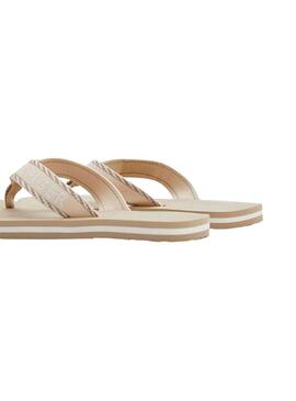 Chanclas Tommy Hilfiger Webbing Beige para Mujer