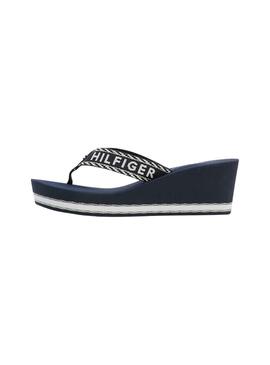 Chanclas Tommy Hilfiger H Wedge Marino para Mujer