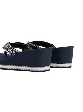 Chanclas Tommy Hilfiger H Wedge Marino para Mujer