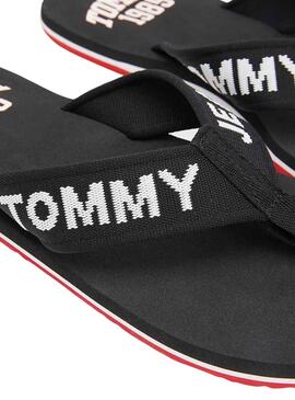 Chanclas Tommy Jeans Logo Tape Negro para Hombre