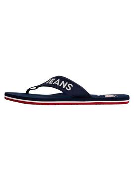 Chanclas Tommy Jeans Logo Tape Marino para Hombre