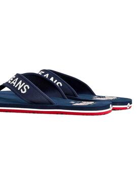 Chanclas Tommy Jeans Logo Tape Marino para Hombre