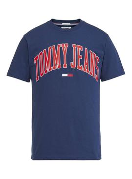 Camiseta Tommy Jeans Collegiate Logo Azul Hombre