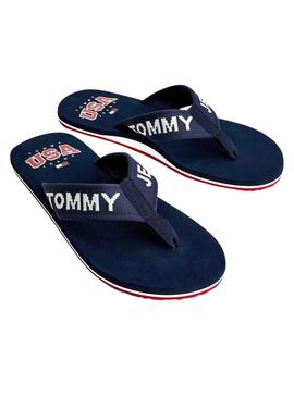 Chanclas Tommy Jeans Logo Tape Marino para Hombre