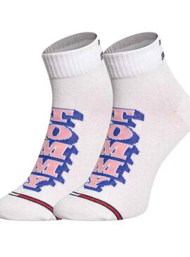 Calcetines Tommy Jeans Quarter Blanco Unisex