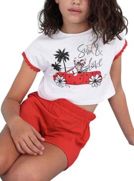 Conjunto Mayoral Short y Camiseta Rojo para Niña