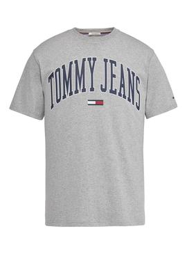 Camiseta Tommy Jeans Collegiate Logo Gris Hombre