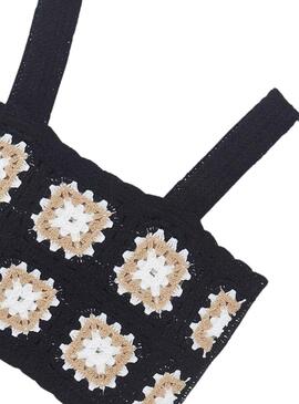 Set Top Croche y Camiseta Mayoral Negro para Niña