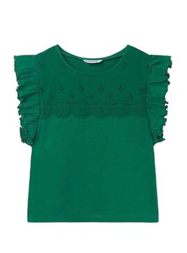 Camiseta Mayoral Tirantes Perforada Verde Niña