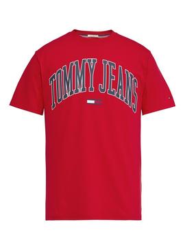 Camiseta Tommy Jeans Collegiate Logo Rojo Hombre