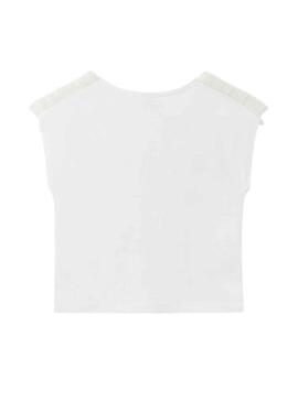 Camiseta Mayoral Volante Tul Blanco para Niña