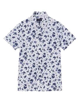 Camisa Mayoral Estampada Blanco y Azul Niño