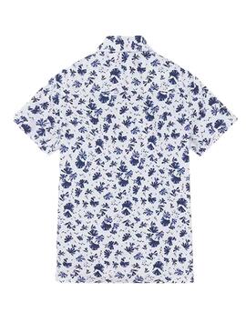 Camisa Mayoral Estampada Blanco y Azul Niño