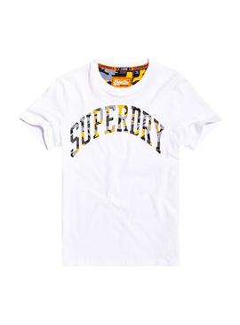 Camiseta Superdry Camo Embossed Blanco Hombre