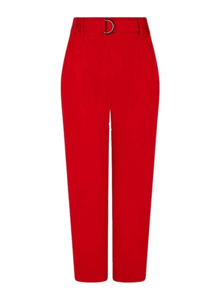 Pantalon Naf Naf Belt Rojo para Mujer