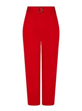 Pantalón Naf Naf Belt Rojo para Mujer