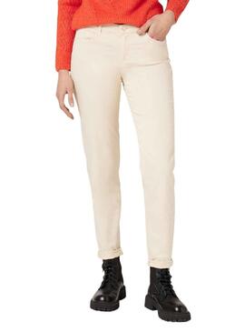 Pantalón Naf Naf Stretch Beige para Mujer