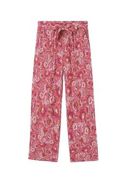 Pantalón Mayoral Cropped Estampado Rosa Niña