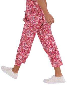 Pantalón Mayoral Cropped Estampado Rosa Niña