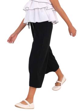 Pantalón Mayoral Cropped Punto Negro para Niña