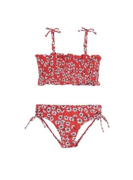 Bikini Mayoral Nido Abeja Rojo para Niña