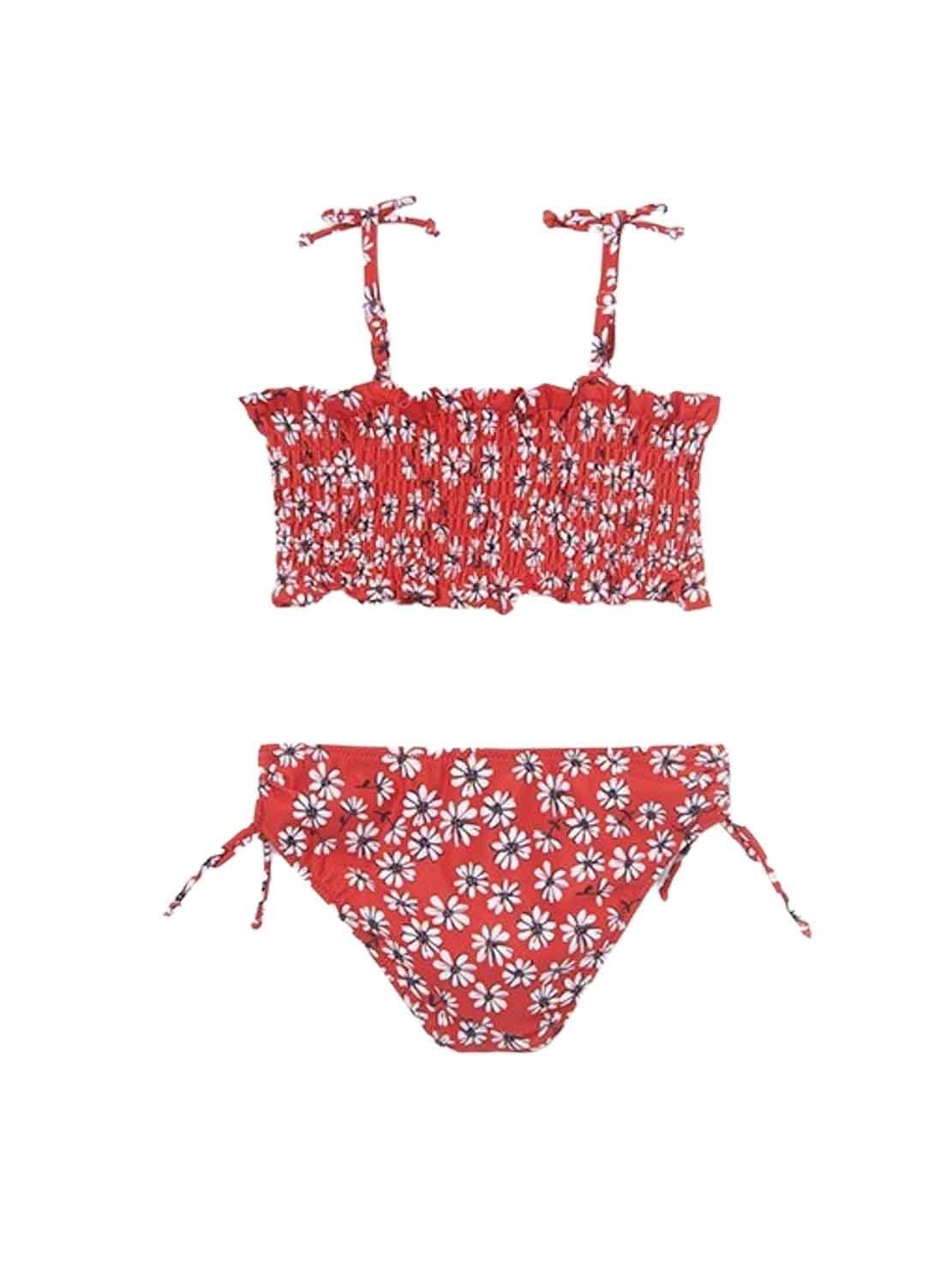 Bikini Mayoral Nido Abeja Rojo para Niña