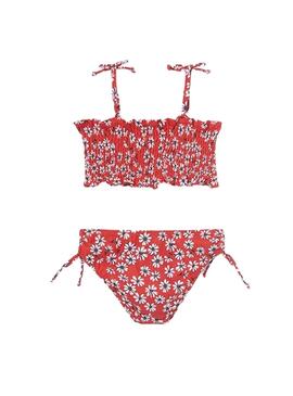 Bikini Mayoral Nido Abeja Rojo para Niña