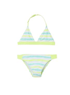 Bikini Mayoral Triangulo Rayas Fluor para Niña