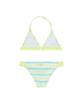 Bikini Mayoral Triangulo Rayas Fluor para Niña