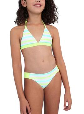 Bikini Mayoral Triangulo Rayas Fluor para Niña