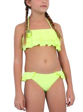 Bikini Mayoral Volante Amarillo Fluor para Niña