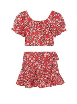 Conjunto Mayoral Falda Top Rojo para Niña